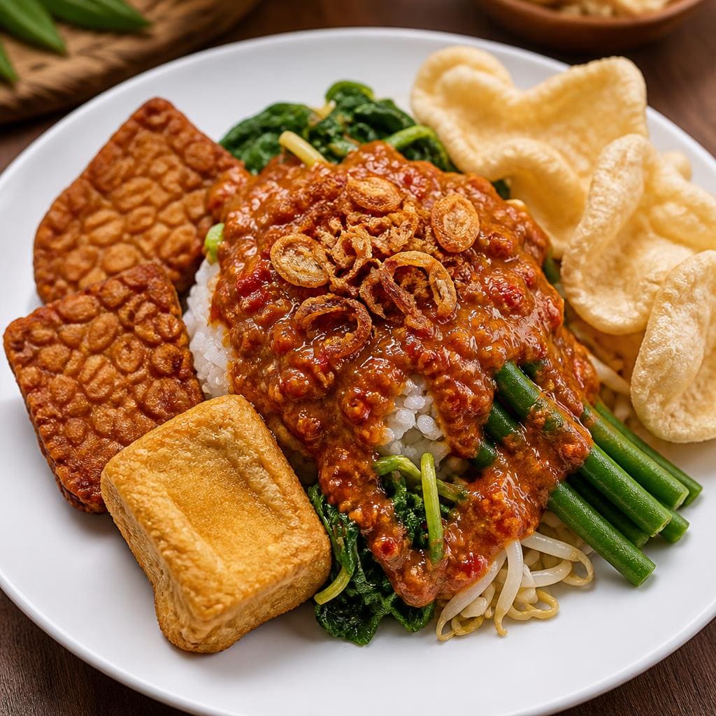 Nasi Pecel Komplit dari Sate Khas Senayan
